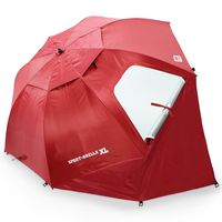 Sport-Brella XL Vented SPF 50+ Sun and Rain Canopy Umbrella for Beach and Sports Events (9-Foot, Deep Red)
