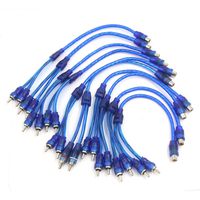 uxcell 10 Pcs RCA Female to 2 RCA Male Adapter Splitter Cable Wire 31.5cm Length