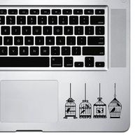 StickAny Palm Series 4 Bird Houses Sticker for MacBook Pro, Chromebook, and Laptops (Black)