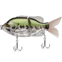 TRUSCEND Fishing Lures 6'' Metal Jointed Swimbait Transparent Topwater Life-Like Floating Sunfish bass Trout Hard Lures