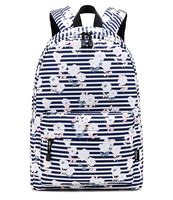 Abshoo Lightweight Water Resistant Floral Stripe Backpacks For Teen Girls Women School Bookbags (Floral Stripe Navy)
