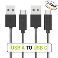 USB Type C Cable[2 Pack], ZeroLemon USB C to USB A 3.3ft Nylon Braided Fast Charging Sync Cable for Galaxy S9 S8 Plus, Note 9/8, MacBook Pro, Pixel 3, 2018 iPad Pro 11" 12.9" and More (Grey/Black)