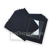 The Display Guys , 16x20 Mat Board Set , Back Board , Plastic Bags (5pcs 16x20 Black Complete Set)