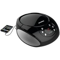 Sylvania Portable Cd Player & AM/FM Radio Tuner Mega Bass Reflex Boombox Sound System Plus 6ft Aux Cable to Connect Any Ipod, Iphone or Mp3 Digital Audio Player