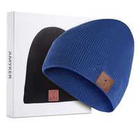 ASIILOVI Bluetooth Beanie, Bluetooth 5.0 Wireless Winter Warm Knit Hats Cap with Double Inner Lining Fleece, Mic and HD Speakers, Gifts for Friends Family Thanksgiving Christmas-Unisex (01-Blue)