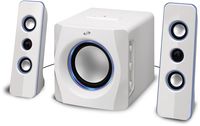 iLive Portable Wireless Speaker System with Built-In Subwoofer, 7.28 x 8.86 x 7.28 Inches, White (iHB23W)