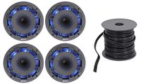 (4) MB Quart NH1-116LB 6.5" 600w Marine LED Speakers for Boat/ATV/UTV/RZR/Cart