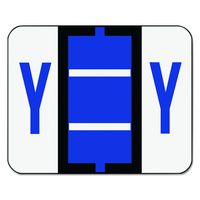 Smead BCCR Bar-Style Alphabetic Color-Coded Labels, Letter Y, Violet/White Bars, 500 Labels per Roll (67095)