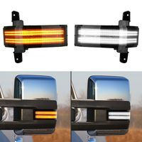 Gempro 2Pcs Switchback White & Dynamic Amber LED Side Mirror Marker Light Turn Signal Direction Indicator lamp For Chevrolet Silverado 1500 2500HD 3500HD GMC Sierra 1500 2500HD 3500HD,Smoke Lens