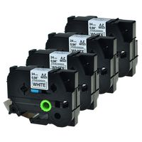 GREENCYCLE 4PK Extra Strength Adhesive Black on White Label Tape Compatible for Brother TZE-S251 TZ-S251 TZeS251,1/0.94Inch, PT-E550W Labeling Maker (4PK S251)