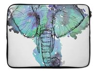 EmbraceCase Ink-Fuzed Neoprene Laptop Sleeve with African Sketch Elephant (17")