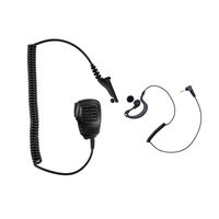 Maxtop APM100ARP03-M9 Light Duty Shoulder Speaker Microphone + G-Shape Listen Only Earpiece for Motorola