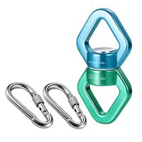 FeiYen Swing Swivel with 2 Carabiners 30KN for Aerial Silks Dance, Spider Web Tree Swing, Hanging Hammock, Children's Pod Swing - Safest Climbing Rotational Device Hanging Spinner 2500 up Lbs