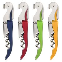 HYZ Waiter Corkscrew with Foil Cutter, Heavy Duty 4Pack Wine Bottle Opener Set, Twichan Multi Color Wine Keys for Bartenders Servers Sommelier - Green Red Blue Yellow