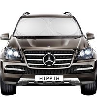 HIPPIH Car Windshield Sun Shade with 2 Ears - Auto Universal Car Sunshade to Keep Your Vehicle Cool, Blocks UV Rays Sun Visor Protector, Fits Windshields of Various Size (Large 63 x31 inches)