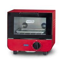 Dash DMTO100GBRD04 Mini Toaster Oven Cooker for Bread, Bagels, Cookies, Pizza, Paninis & More with Baking Tray, Rack, Auto Shut Off Feature, Red