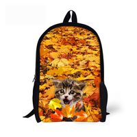 CHAQLIN Black Cat Backpack Polyester Kids Bags 3D Teenager Schoolbags
