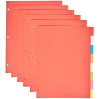 AmazonBasics 3 Ring Binder Dividers with 8 Tabs, Pack of 6 Sets