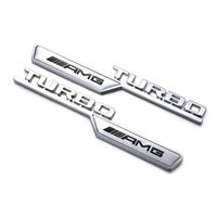 AMG TURBO leaf plate refitting 3D Car Logo decoration for Mercedes benz (2 Pcs)