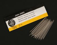 RMLeatherSupply - John James Saddlers Harness Needles (All Sizes) (Pack of 25) Blunt Tip for Leather Sewing ... (Size 00 (2/0))
