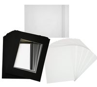 Studio 500 Pack of 25 Black Pre-Cut 16x20 Picture Mat for 11x14 Photo with White Core Bevel Cut Mattes Sets. Includes 25 Premium Acid Free Mats & 25 Backing Board & 25 Clear Bags (Black)