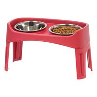 IRIS USA Large Plastic Elevated Feeder, Red 589181