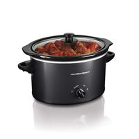Hamilton Beach 3-Quart Slow Cooker With Dishwasher-Safe Crock & Lid, Matte Black (33231)