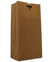 Duro ID# 18404 4# SOS Bag 30# 100% Recycled Natural Kraft 500pk 5" x3 - 1/3" X9 - 3/4"