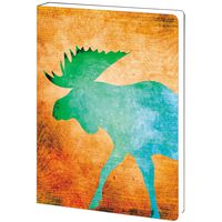 Tree-Free Greetings, Soft Cover Journal Notebook, 160 Lined Pages, 5.5 x 7.5 x 0.75 Inches, Vibrant Moose  (JR89703)