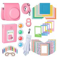 Fujifilm Premium Leather Camera Case with Accessories Kit Bundle for Instax Mini 9 Instant Film Camera | Includes Camera Strap + Photo Album + Picture Frames + Selfie Lens + Cleaning Cloth & More