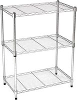 AmazonBasics 3-Shelf Shelving Storage Unit, Metal Organizer Wire Rack, Chrome Silver (23.2L x 13.4W x 30H)