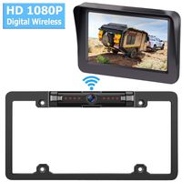 LeeKooLuu 5" HD 1080P Digital Wireless Backup Camera System for Cars,Trucks,RVs,Pickups,IP 69K Waterproof Rear View Camera,Super Night Vision,Mirror/Facing View Switchable,Guild Lines ON/Off