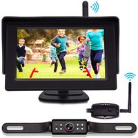 VISKOO, Digital Wireless Backup Camera and 4.3 Inch Monitor Kit for Car RV Trailer Truck License Plate HD Super Night Vision Rear View Camera