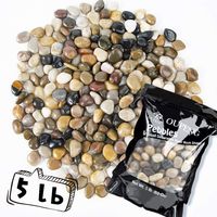 OUPENG Pebbles Polished Gravel, Natural Polished Mixed Color Stones, Small Decorative River Rock Stones 5 Pounds (80-Oz)...