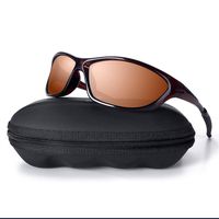 MXNX Polarized Sports Sunglasses for Men Driving Cycling Fishing 100% UV Protection-Brown Frame/Brown Lens