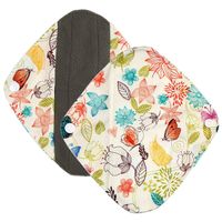 DEESEE(TM) Reusable Bamboo Cloth Washable Menstrual Pad Mama Sanitary Towel Pad Overnight Flow Pads (S(20×6.5cm), Multicolor 2)