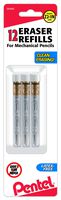 Pentel Refill Eraser for Mechanical Pencils, 3 Tubes per pack, 4 erasers per tube