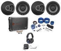 (4) Polk Audio MM652 6.5 1200w Car Audio Speakers+Amplifier+Wires+Headphones