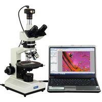 OMAX 40X-600X Lab Trinocular Polarizing Quadruple Nosepiece Microscope+Bertrand Lens with 10MP Camera