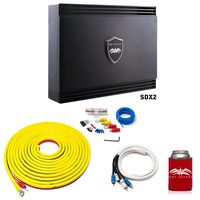 Wet Sounds Sinister SDX2 2-Channel Amplifier & Stinger 7-Meter 4-Gauge Amplifier Wiring Kit w/RCAs