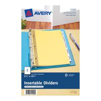 Avery Mini WorkSaver Insertable Tab Dividers, 5.5 x 8.5 inches,  5-Tab Set, 1 Set (11102)