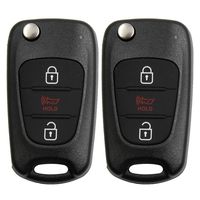 uxcell 2Pcs 3 Buttons Flip Key Remote Fob Case Shell Replacement NYOSEKSAM11ATX for Kia