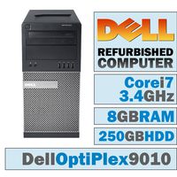 Dell OptiPlex 9010 MT/Core i7-3770 @ 3.4 GHz/8GB DDR3/250GB HDD/DVD-RW/Windows 7 PRO 64 BIT