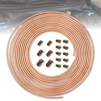 CIIHON Copper-Nickel Coil Brake Line and Fitting Kit, 25 Ft 3/16 Inch OD 0.028 inch Walled Thickness Fuel Tubing Kit, Easy to Hand Bend Rust Proof Set Replacement (with 16 Fittings)