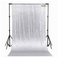 Sequin Curtain Backdrop 2 Panels 4FTx7FT Silver Sequin Photography Backdrop Glitter Backdrop Curtain Pack of 2-190418E