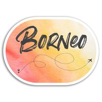 2 x 10cm Borneo Vinyl Stickers - Asia Cool Travel Sticker Laptop Luggage #18026 (10cm Wide)