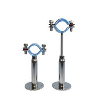 WYKA 2 Pack Heavy Duty Wall Mount Ceiling Mount Pipe Support, Adjustable 304 Stainless Steel Bracket Clamp Pipe Strap(2"(51mm)(100+100mm))