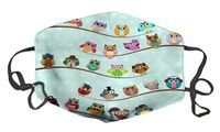 Cute Owls On Branches Custom Fashion Design Face Mask Mouth Mask Anti-Dust Face Mask Adjustable Earloop Face Mask