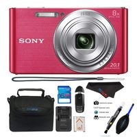 Sony DSC-W830 Digital Camera International Version with USA Plugs (Pink) + PIXI Basic Bundle