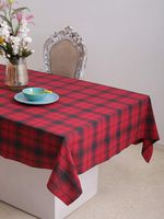Plaid Table Cloth of Size 60"x120", 100% Cotton Rectangular Table Cloth, Perfect for Christmas, Thanks Giving, Dinner Parties, BBQs and Everyday Use